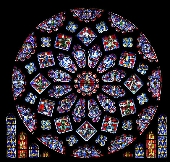La rosa nord nella cattedrale di Notre-Dame